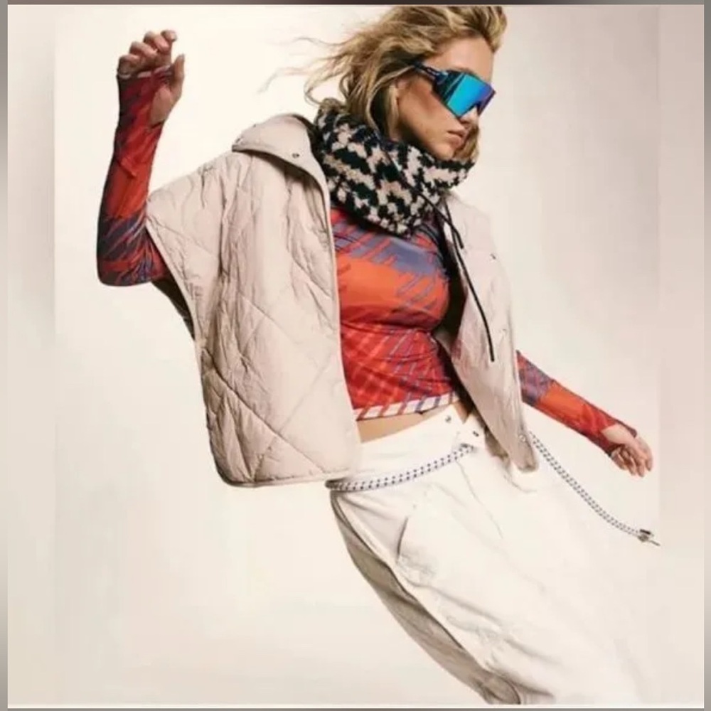 Free People Chill Out Vest Women Packable Puffer Poncho Scarf Jacket FP Movement